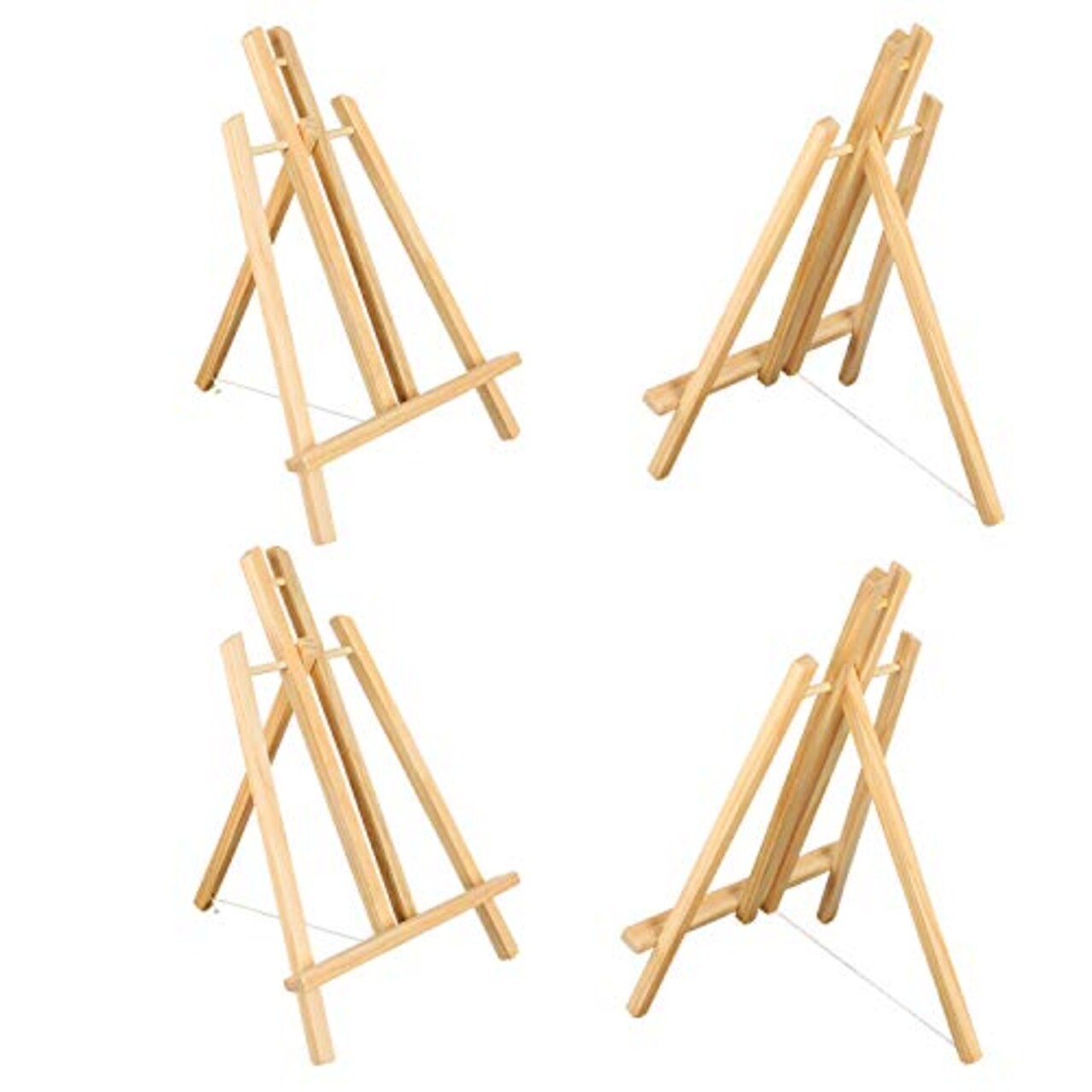 4Pc Wooden Easel,16"Table Top Easel,Easel for Painting canvases,Foldable A Frame Wood Easel Adjustable Table Easel for Kids,Oil Water Painting,Students Classroom Etc.